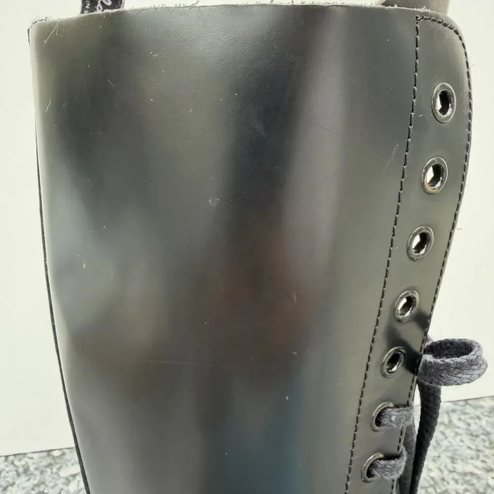 Gripfast England 20 Eye Steel Toe Black Leather Tall Boots UK 5 / US Women 7